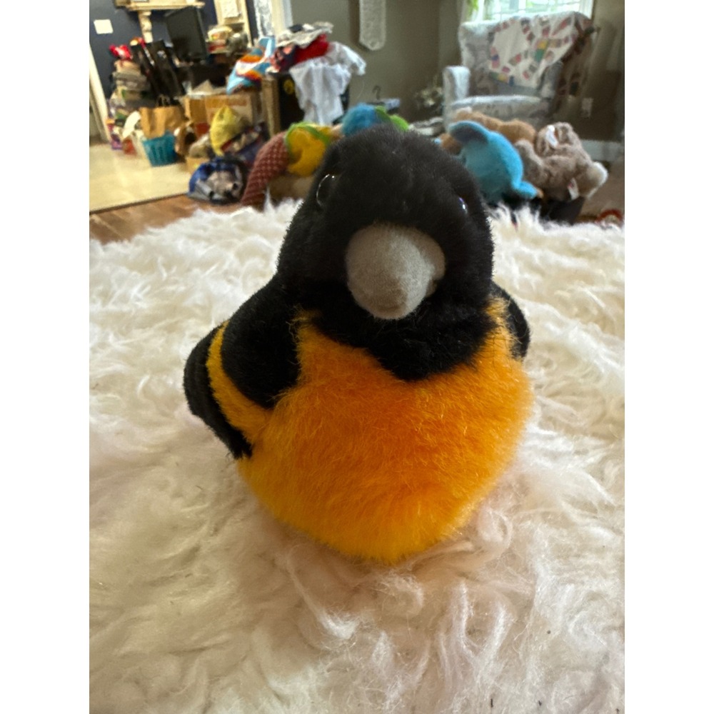 K&M International Baltimore Oriole Plush Stuffed Bird Black Orange SSH-2002 6in